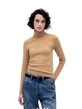 GAP NWT Women’s CashSoft Stretch Turtleneck Sweater in Camel Tan Size XXS NEW